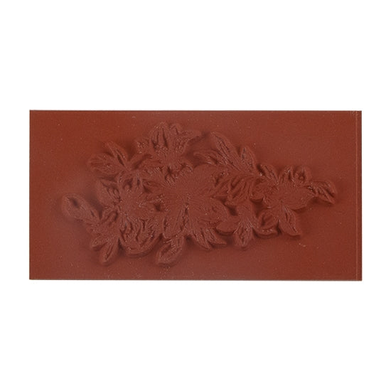 Red Brick colored Rubber Enameling Stamp - Lily Cascade