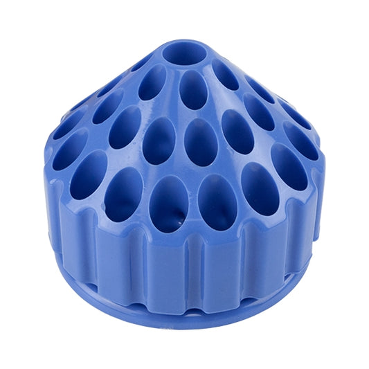 blue plastic Rotating Storage Tool Holder Hard plastic tool holder rotates for easy access to all your favorite tools. Always know where your tools are with this handy organizing holder.