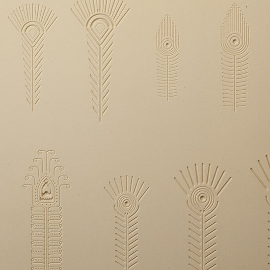 Jewelry Artist Elements - Texture - Prairie Feathers 1. Embossed elements. Impress clay, then use a Jewelry Shape Template for the shape or cut out with a needle tool. Jewelry Artist Elements are flexible, washable and can be used with any soft clay. Spritz with CoolSlip or dust on Dry Powder Release for stick-free impressions when using metal clay and polymer clay.