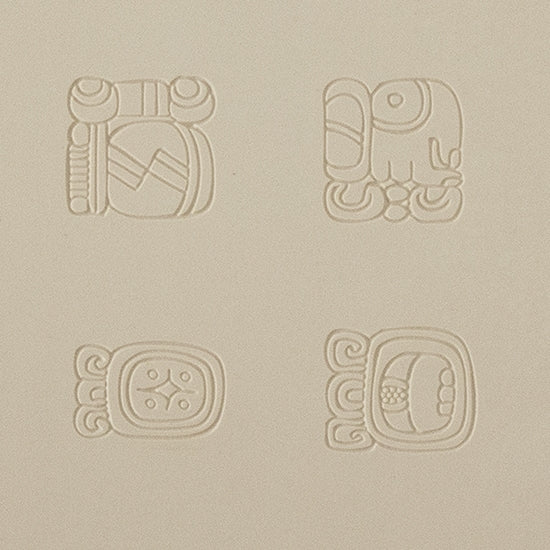 Jewelry Artist Elements - Texture - Maya Hieroglyphs - Calendar Large Fineline. Embossed elements. Impress clay, then use a Jewelry Shape Template for the shape or cut out with a needle tool. Jewelry Artist Elements are flexible, washable and can be used with any soft clay. Spritz with CoolSlip or dust on Dry Powder Release for stick-free impressions when using metal clay and polymer clay.