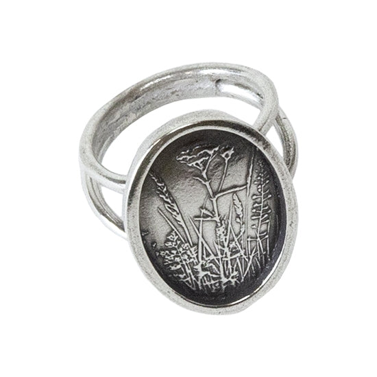 silver ring using Jewelry Artist Elements - Texture - Wildflowers