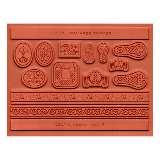  red brick colored Wanaree Tanner Signature Texture Plate - Trinity Claddagh & Tree of Life