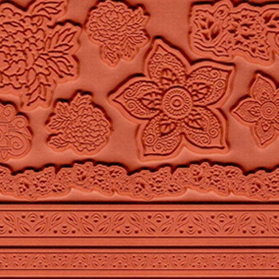 red brick colored Wanaree Tanner Signature Texture Plate - Henna Bloom