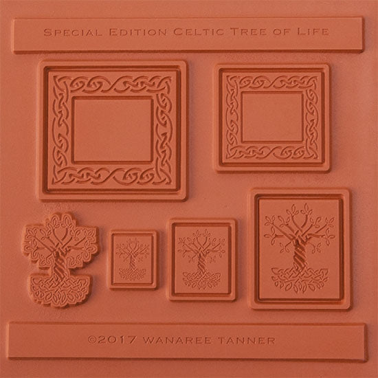  red brick colored Wanaree Tanner Texture Plate - Special Edition Celtic Tree of Life