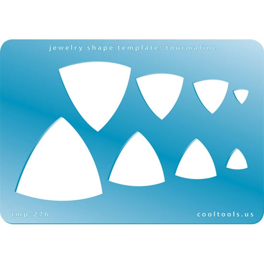 Blue plastic Jewelry Shape Template - Tourmaline Our special surface makes it easy to find these templates on your workbench, but allows clarity for positioning. Includes 8 hexagon shapes. Sizes are from 7mm to 41mm.