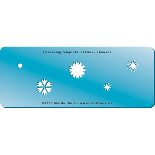 Blue Plastic Embossing Template - Daisies - Stamens