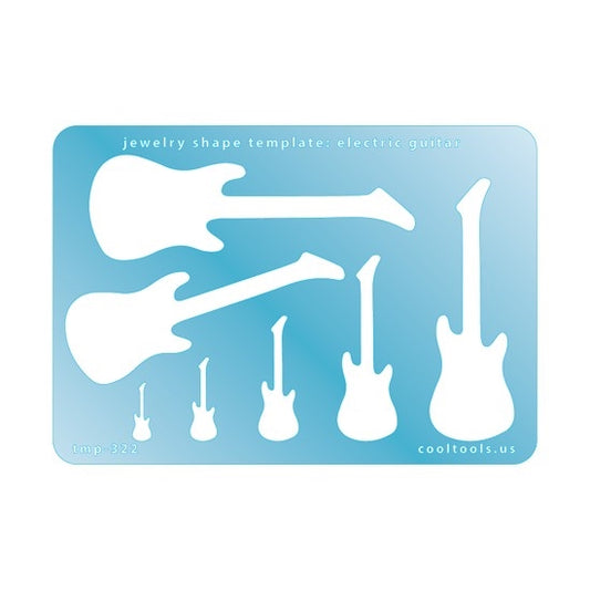 Blue plastic Jewelry Shape Template - Electric Guitar Our special surface makes it easy to find these templates on your workbench, but allows clarity for positioning. Includes 7 shapes. Sizes are from 15mm to 85mm tall.