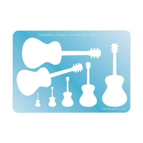 Blue plastic Jewelry Shape Template - Guitar Our special surface makes it easy to find these templates on your workbench, but allows clarity for positioning. Includes 7 shapes. Sizes are from 15mm to 85.5mm tall.