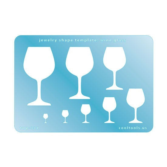 Blue plastic Jewelry Shape Template - Wine Glass Our special surface makes it easy to find these templates on your workbench, but allows clarity for positioning. Includes 8 shapes. Sizes are from 8.5mm to 53.5mm.