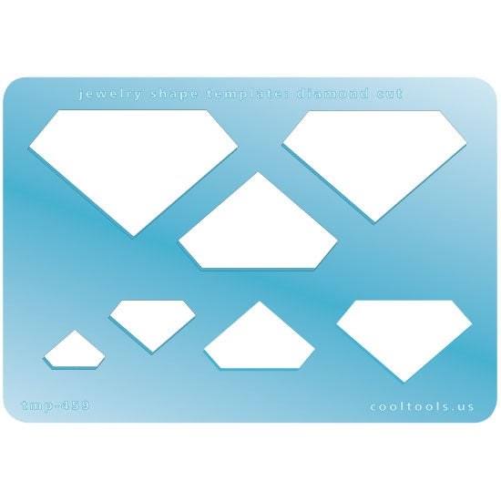 Blue plastic Jewelry Shape Template - Diamond Cut Our special surface makes it easy to find these templates on your workbench, but allows clarity for positioning. 7 sizes to choose from