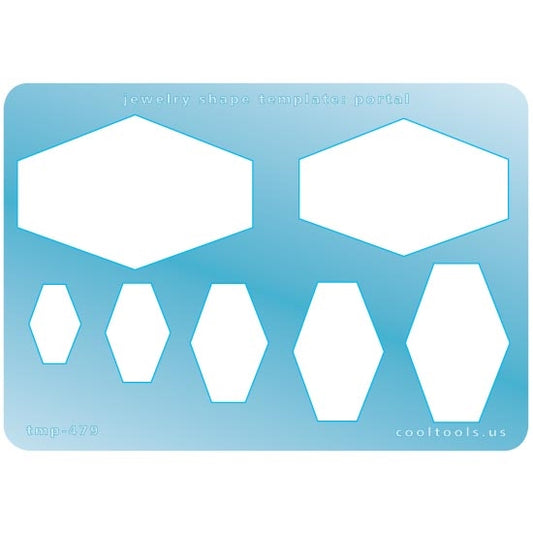 Blue plastic Jewelry Shape Template - Portal Our special surface makes it easy to find these templates on your workbench, but allows clarity for positioning. Includes 7 shapes. Sizes are from 13m to 38mm.