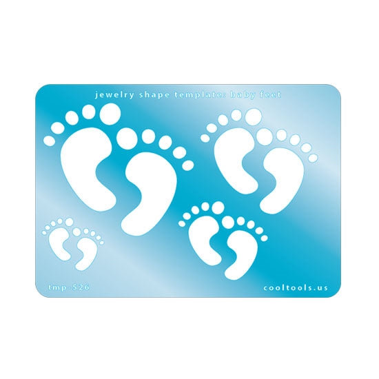  Blue plastic Jewelry Shape Template - Baby Feet Our special surface makes it easy to find these templates on your workbench, but allows clarity for positioning. Use smaller shapes for embossing or enamel stencils. Includes 4 paired shapes. Sizes are from 18mm to 45mm.