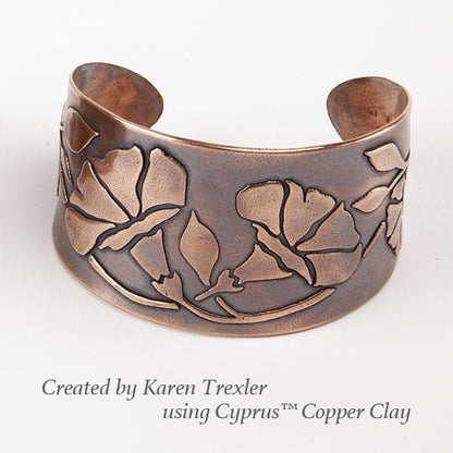 cyprus copper clay cuff by karen trexler using Jewelry Shape Template - Morning Glory 
