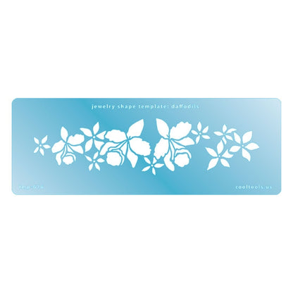 Blue plastic  Jewelry Shape Template - Daffodils Our special surface makes it easy to find these templates on your workbench, but allows clarity for positioning.
