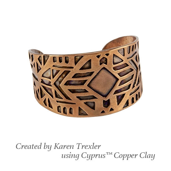 cyprus copper clay cuff by karen trexler using Jewelry Shape Template - Navajo 