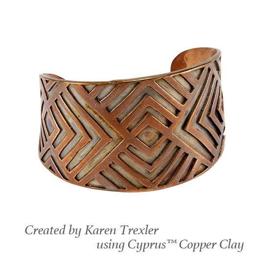 cyprus copper cuff by karen trexler using Jewelry Shape Template - Chequer 2 