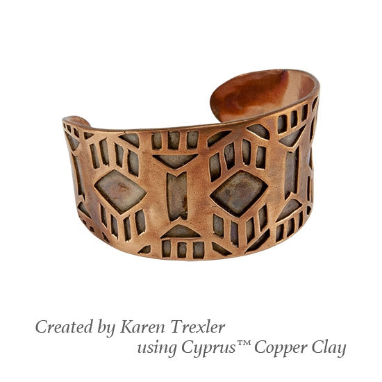 cyprus copper clay cuff by aren trexler using Jewelry Shape Template - Chinle