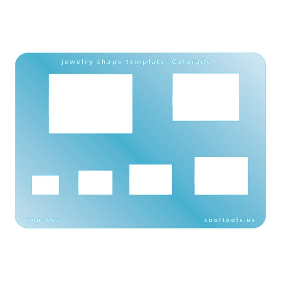 Blue plastic Jewelry Shape Template - Colorado All 50 U.S. States are available. These templates are perfect for creating a personalized gift or a piece for yourself to represent your favorite state.  Includes 6 shapes. Sizes are from 13.5mm to 43m