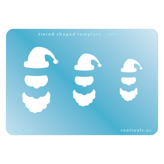 Blue plastic Tiered Shaped Template - Santa 3