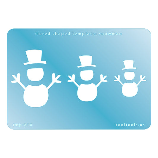 Blue plastic Tiered Shaped Template - Snowman