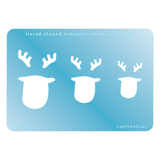 Blue plastic Tiered Shaped Template - Whimsy Reindeer