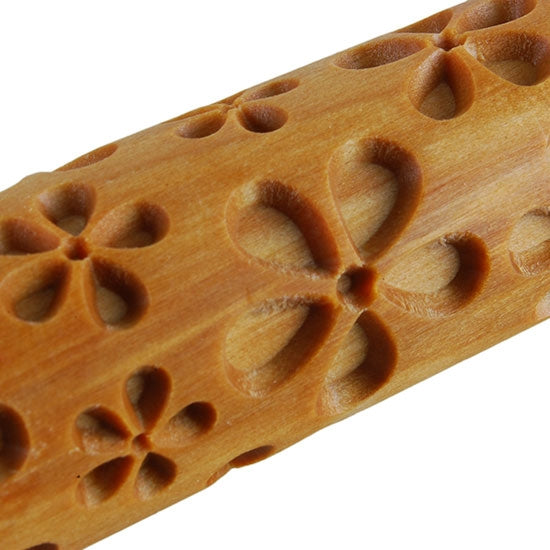 Large Wooden Hand Roller - Daisies