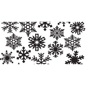 Large Wooden Hand Roller - Snowflakes design