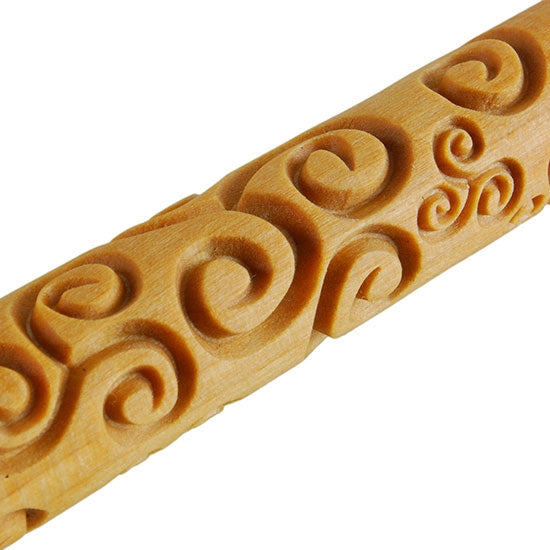 Wooden Hand Roller - Tri-Spirals