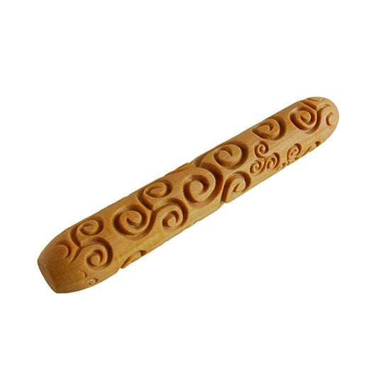 Wooden Hand Roller - Tri-Spirals