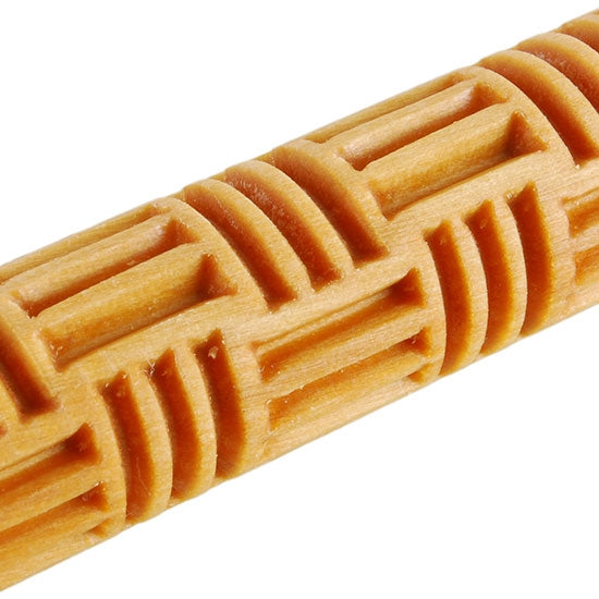 Wooden Hand Roller - Basketweave 1