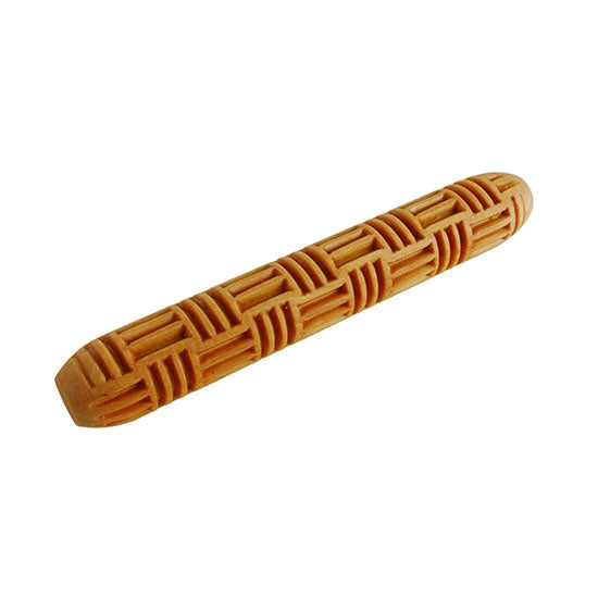 Wooden Hand Roller - Basketweave 1