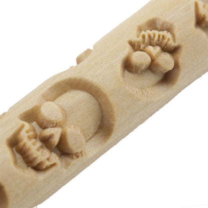 Wooden Hand Roller - Skulls