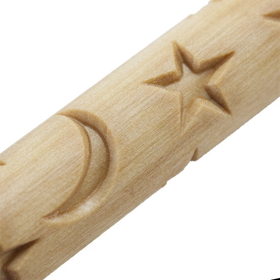 Wooden Hand Roller - Stars and Moons