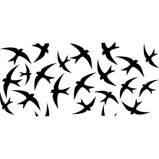 Wooden Hand Roller - Swooping Swallows design