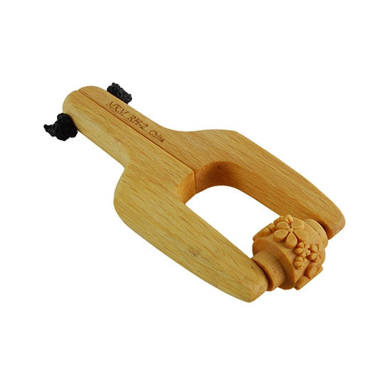 Wooden Mini Roller - Embossed Flower - 10mm in wooden Roller Handle