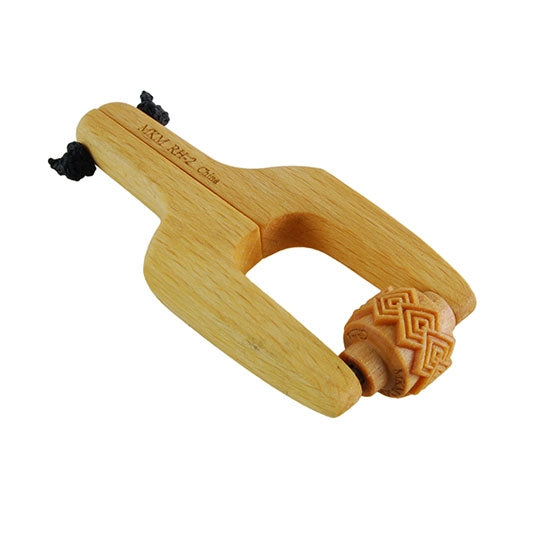 Wooden Mini Roller - Over-lapping Squares 10mm with wooden Roller Handle