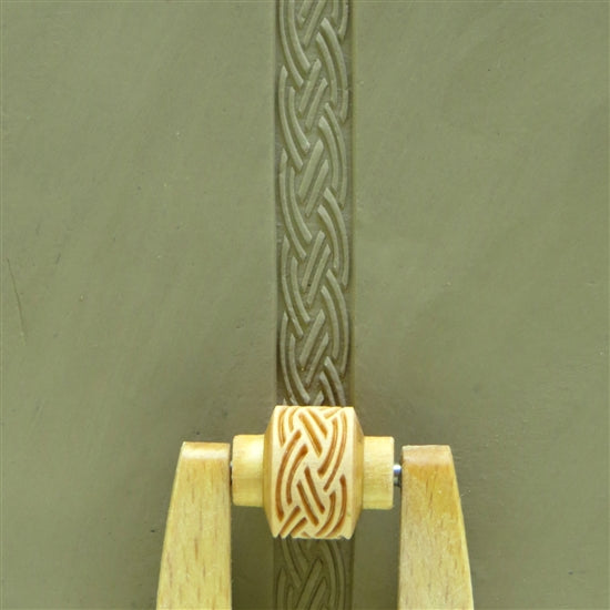 Wooden Mini Roller - Double Braid 10mm rolled into clay