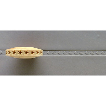 Wooden Finger Roller - Stars 8mm in clay