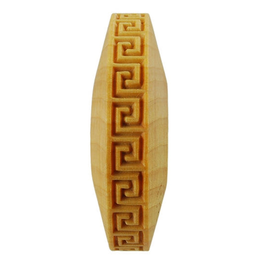 Wooden Finger Roller - Greek Key Square 8mm