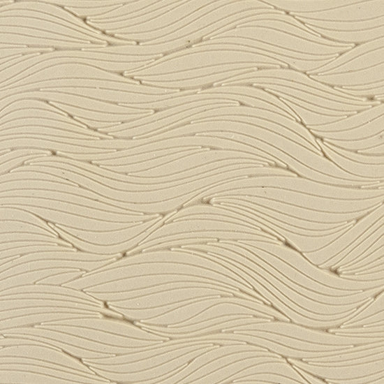 Texture Tile - Body Wave Fineline. Beige Texture Tiles are flexible, washable and can be used with any soft clay. Spritz with CoolSlip or dust on Dry Powder Release for stick-free impressions when using metal clay and polymer clay.