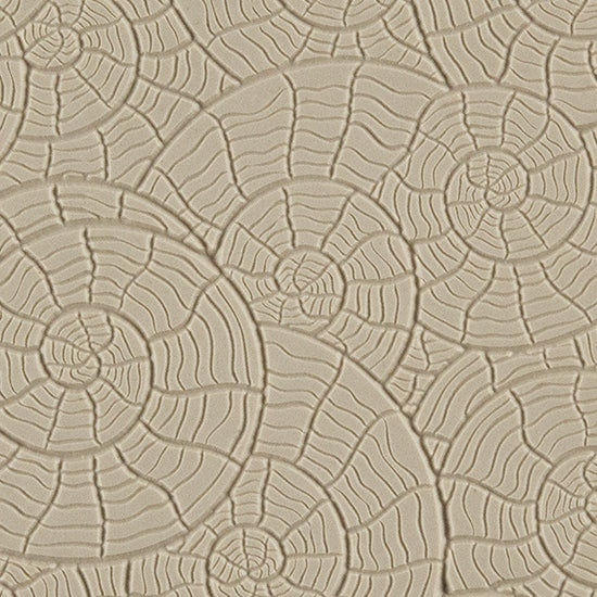 Texture Tile - Nautilus Fineline. Beige Texture Tiles are flexible, washable and can be used with any soft clay. Spritz with CoolSlip or dust on Dry Powder Release for stick-free impressions when using metal clay and polymer clay.