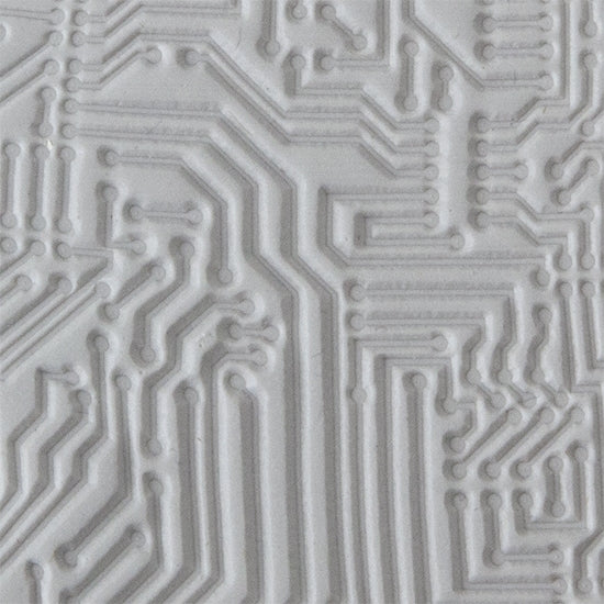 Texture Tile - Circuit Board sample rolled into clay