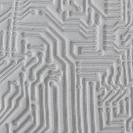 Texture Tile - Circuit Board sample rolled into clay