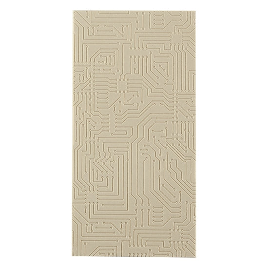 Texture Tile - Circuit Board Fineline. Beige Texture Tiles are flexible, washable and can be used with any soft clay. Spritz with CoolSlip or dust on Dry Powder Release for stick-free impressions when using metal clay and polymer clay.