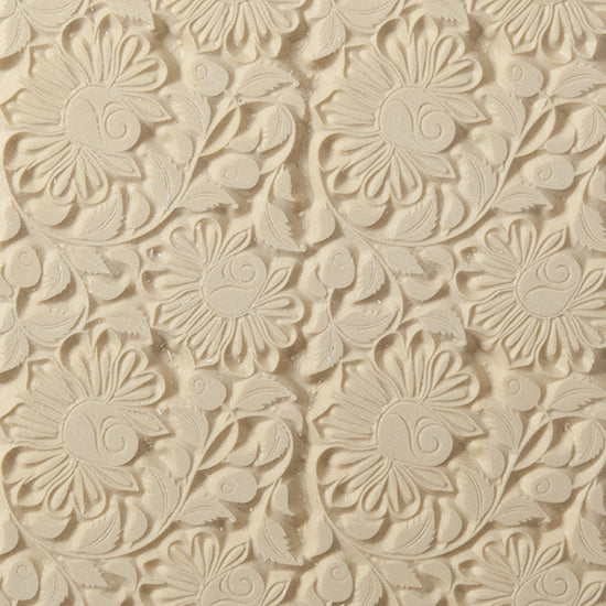 Texture Tile - Climbing Roses. Beige Texture Tiles are flexible, washable and can be used with any soft clay. Spritz with CoolSlip or dust on Dry Powder Release for stick-free impressions when using metal clay and polymer clay.