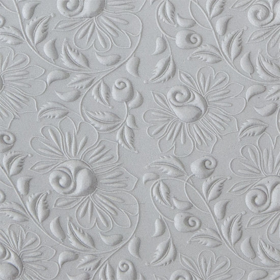 Texture Tile - Climbing Roses Embossed sample rolled into clay