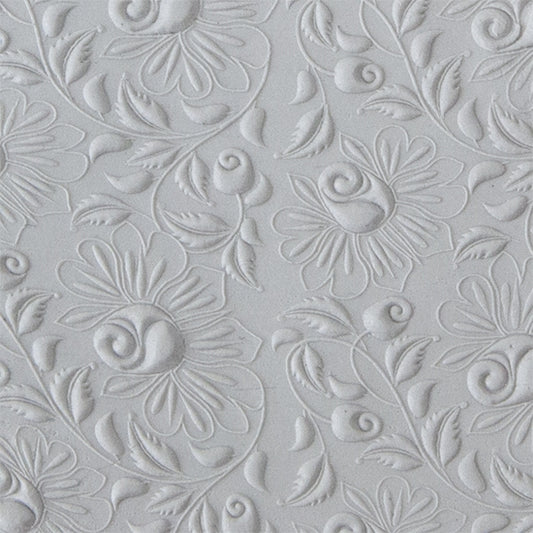 Texture Tile - Climbing Roses Embossed sample rolled into clay