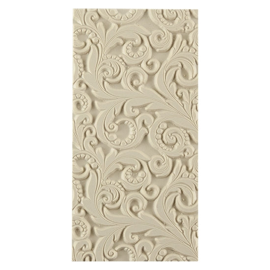 Texture Tile - Leaves and Dots. Beige Texture Tiles are flexible, washable and can be used with any soft clay. Spritz with CoolSlip or dust on Dry Powder Release for stick-free impressions when using metal clay and polymer clay.