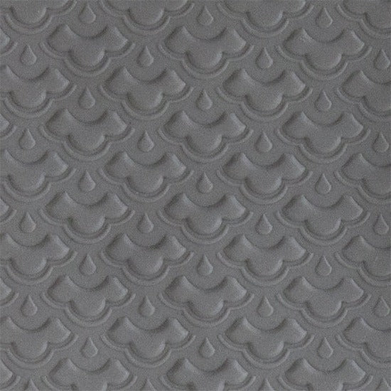 Texture Tile - Nested Scallops Embossed sample rolled into clay