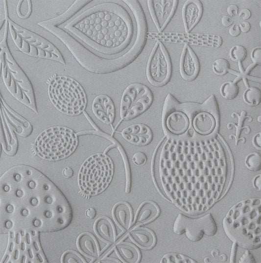 Texture Tile - Storybook Embossed sample rolled into clay